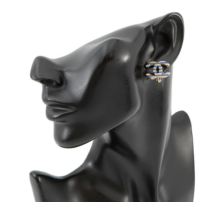 CHANEL CC Logo Earring Gold/Blue Metal