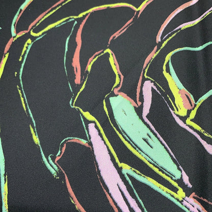 CHANEL Reversible CC Logo/CHANEL Logo/Camellia Large Scarf Size Approximately35.4" Black/Navy/Multicolor Silk100%