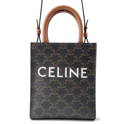 CELINE Triomphe Vertical Cabas Tan194372 PVC Leather Size Mini