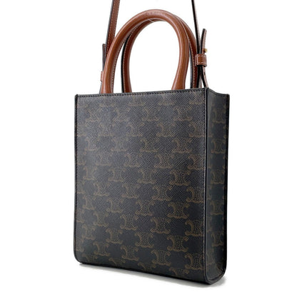 CELINE Triomphe Vertical Cabas Tan194372 PVC Leather Size Mini