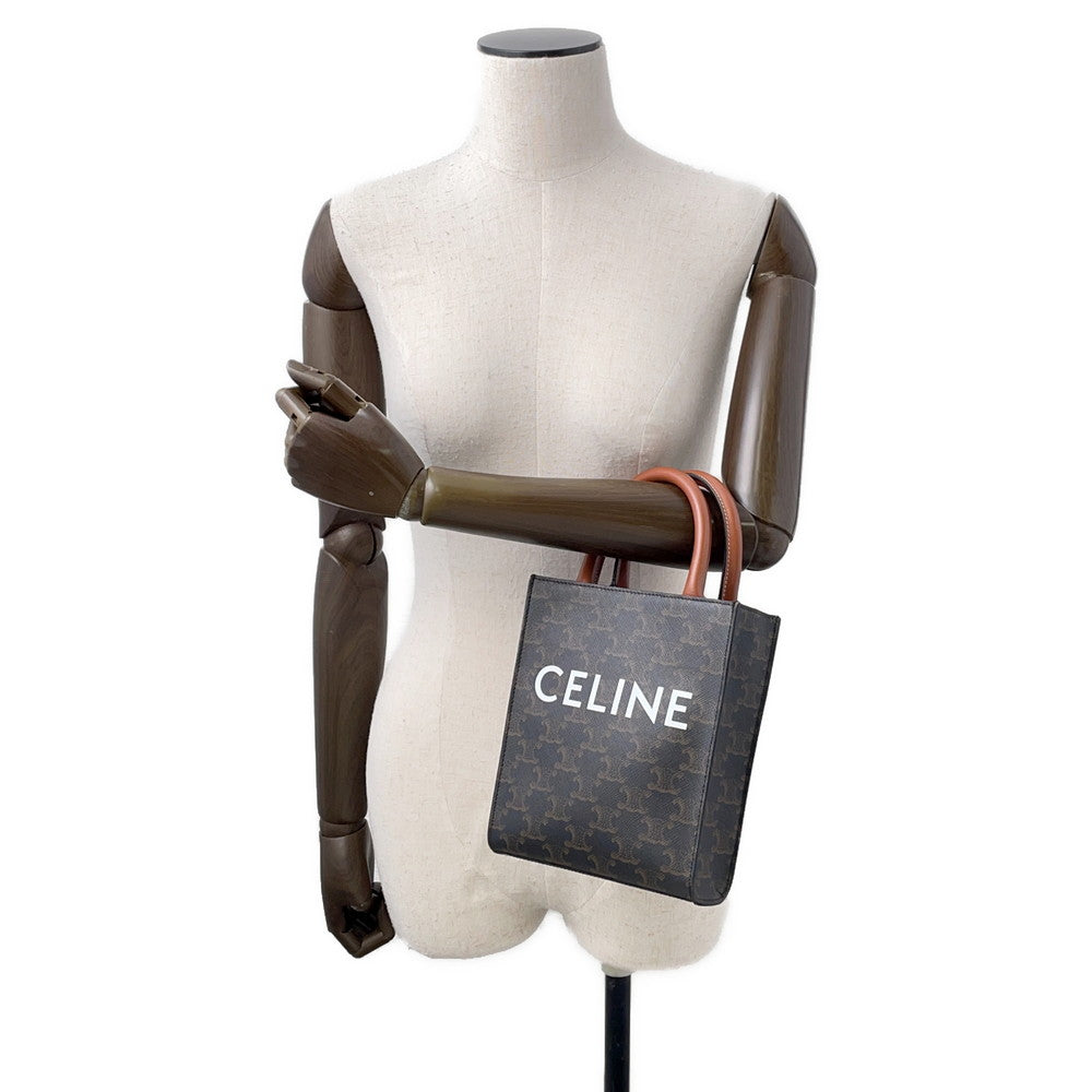 CELINE Triomphe Vertical Cabas Tan194372 PVC Leather Size Mini