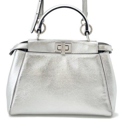 FENDI Peekaboo 2WAYBag Silver8BN244 Leather Size Mini