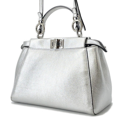 FENDI Peekaboo 2WAYBag Silver8BN244 Leather Size Mini