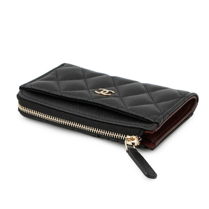 CHANEL Matelasse Fragment Card Case BlackAP3179 Caviar Leather
