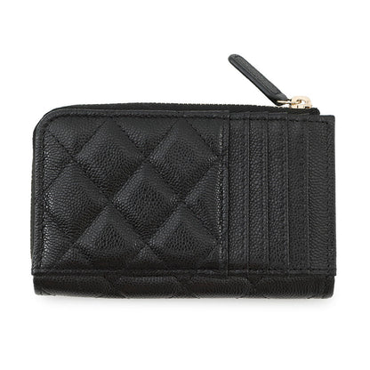 CHANEL Matelasse Fragment Card Case BlackAP3179 Caviar Leather