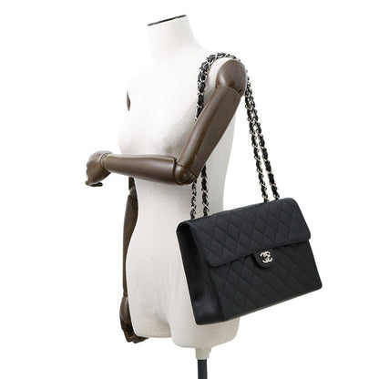 CHANEL Jumbo Matelasse ChainShoulder Bag BlackA11869 Caviar Leather Size 30