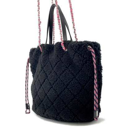 CHANEL Coco Neige Tote Bag BlackAS0981 Pile Leather