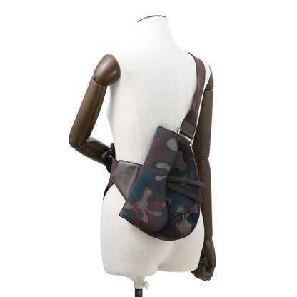 Dior Camouflage Saddle Crossbody Bag Bordeaux/Maru color Canvas