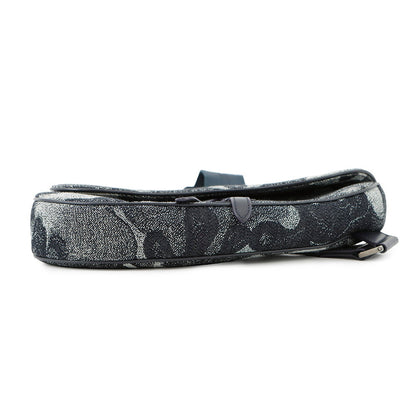 Dior Camouflage Saddle Crossbody Bag Navy Canvas