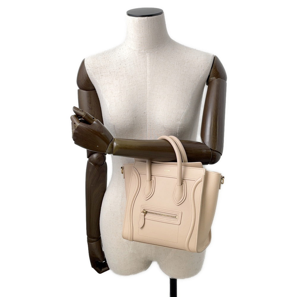 CELINE Luggage shopper Cream189243 Leather Size Nano