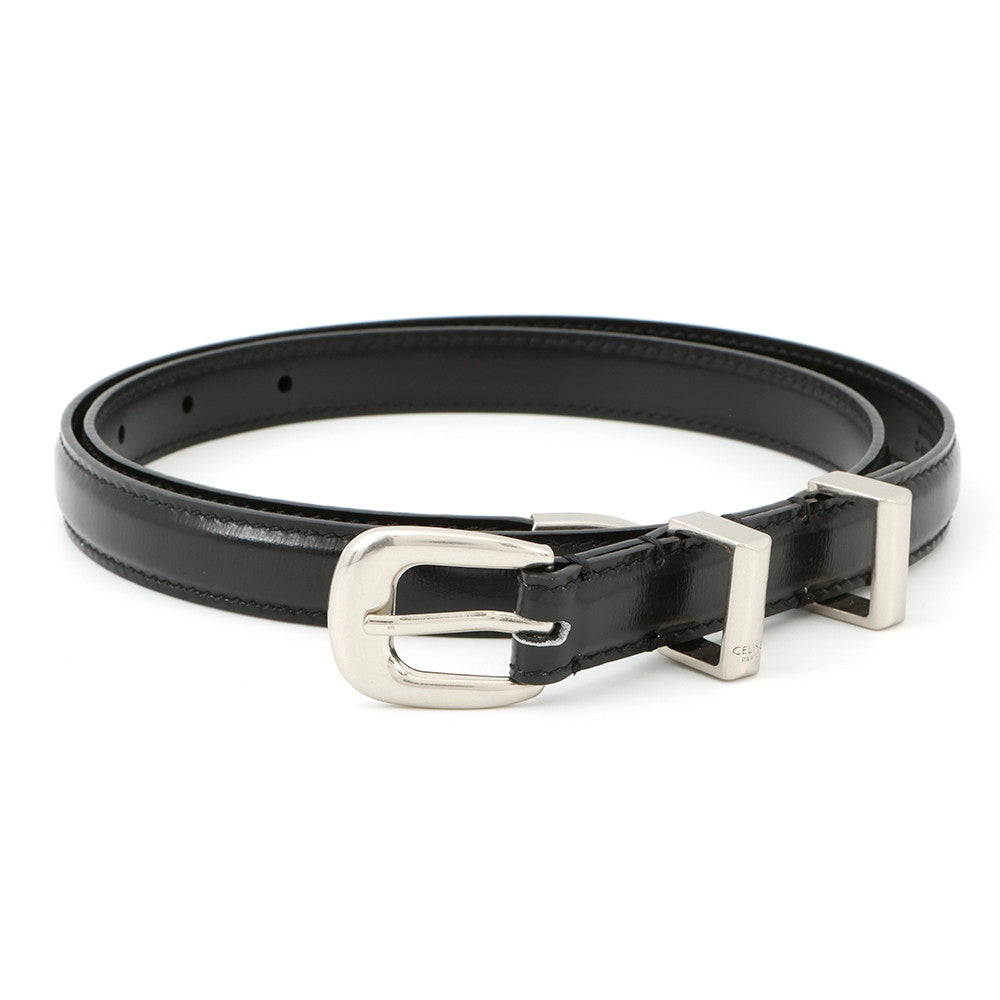 CELINE Small 18MM Western Belt Black45BAE3A01 Taurillon Leather Size 80