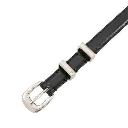 CELINE Small 18MM Western Belt Black45BAE3A01 Taurillon Leather Size 80