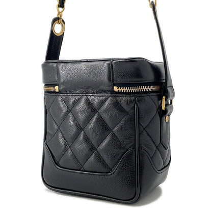 CHANEL Matelasse Chain vanity bag Black Caviar Leather