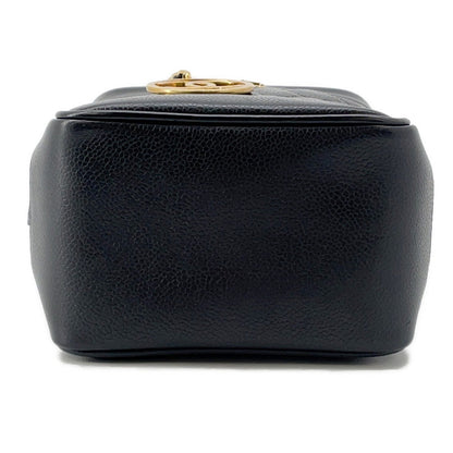 CHANEL Matelasse Chain vanity bag Black Caviar Leather
