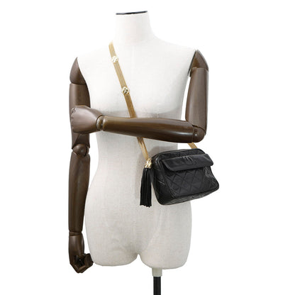 CHANEL Tassel Matelasse Chain Shoulder Black Lambskin