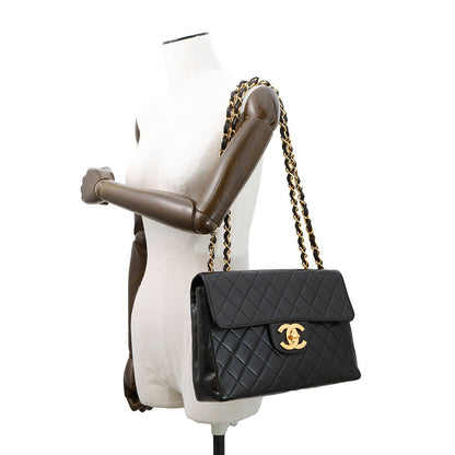 CHANEL Single Flap Matelasse Chain Shoulder BlackA04412 Lambskin Size 30