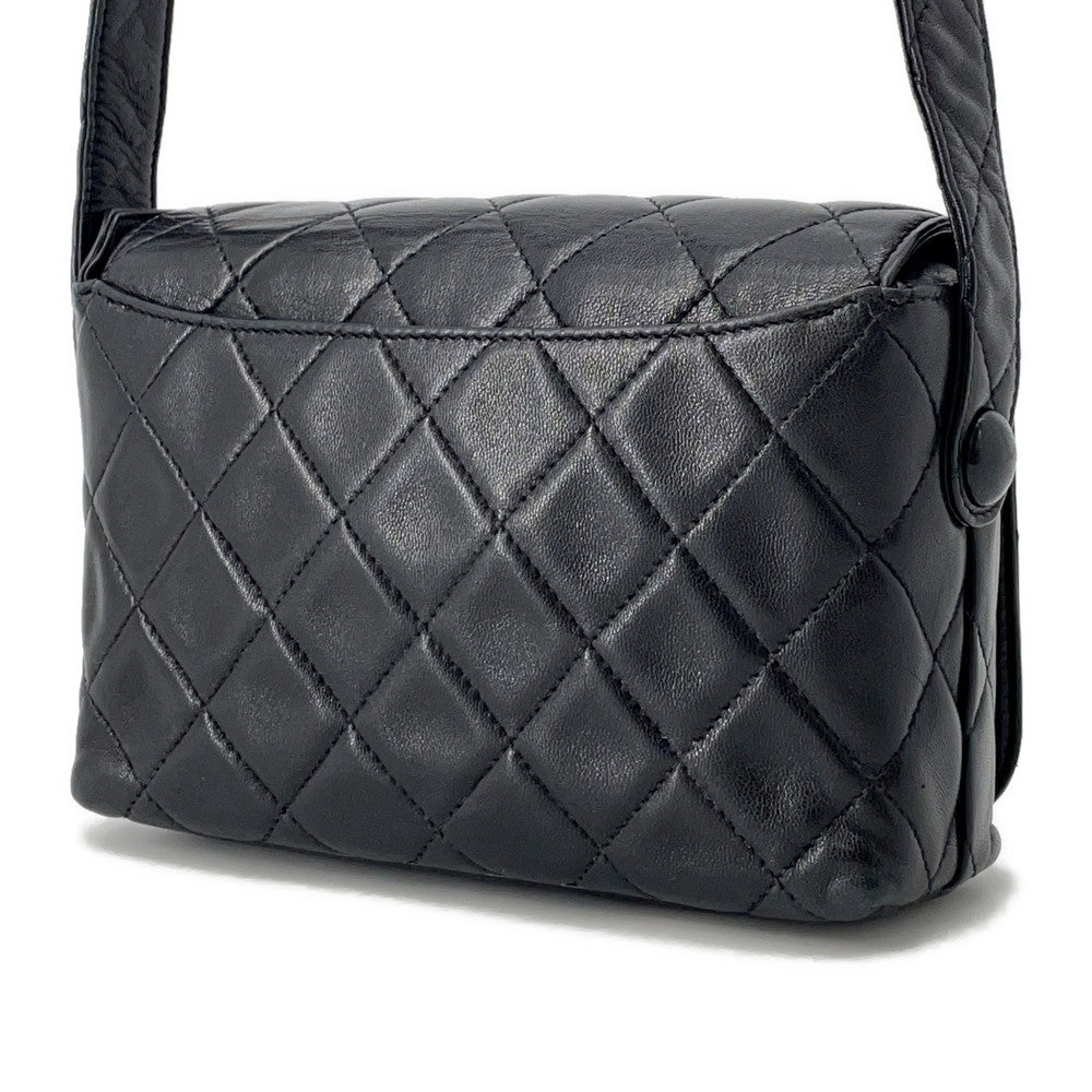 CHANEL Full Flap Matelasse Shoulder Black Lambskin
