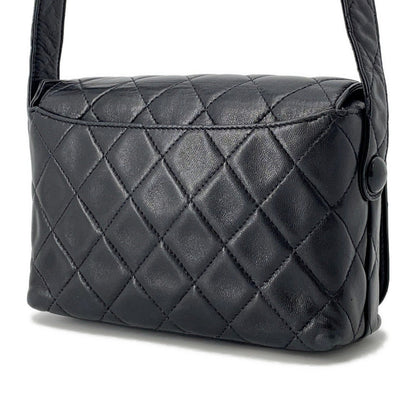 CHANEL Full Flap Matelasse Shoulder Black Lambskin