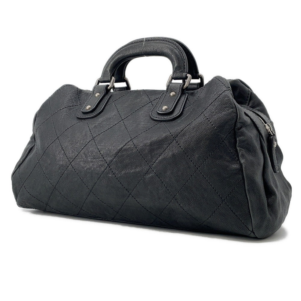 CHANEL Wild Stitch Matelasse Boston BlackA33045 Caviar Leather