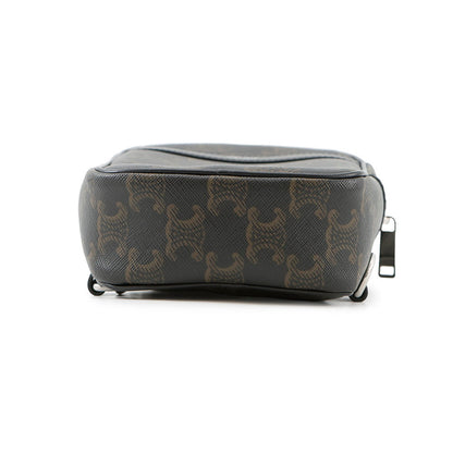 CELINE Triomphe Multi-Pocket Crossbody Bag Brown/Black111632EU1 PVC Leather