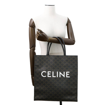 CELINE Triomphe Vertical Cabas Tote Black190972 PVC Leather Size Large