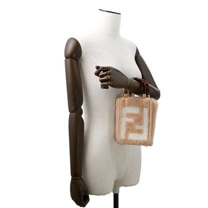 FENDI Sunshine shopper Pink8BS051 Mouton Leather