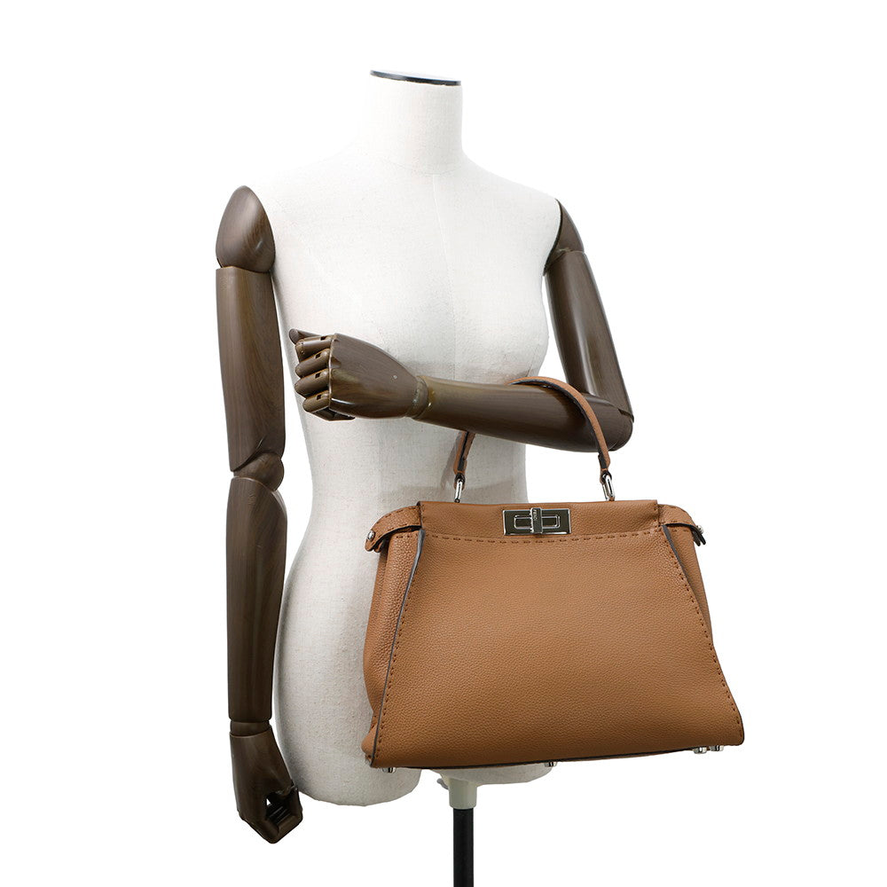 FENDI Selleria Peekaboo Brown8BN226 Leather Size regular