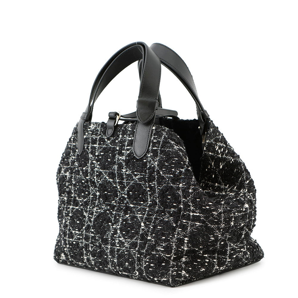 Dior To Jules Bag Black/WhiteM2821OTKV Tweed Calf Leather Size Medium