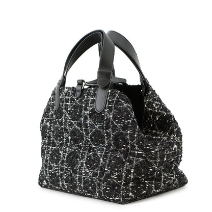 Dior To Jules Bag Black/WhiteM2821OTKV Tweed Calf Leather Size Medium