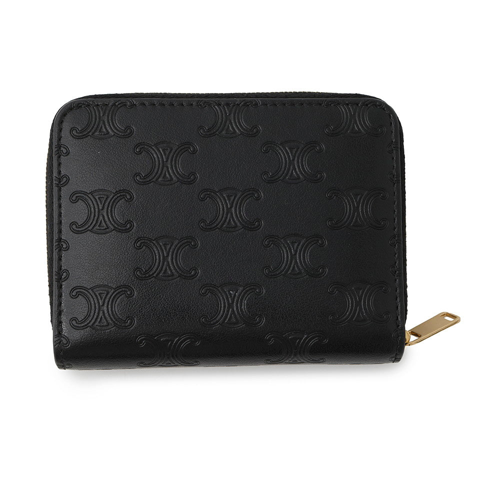 CELINE Triomphe Compact Zipped Wallet Black10B663BFU Leather