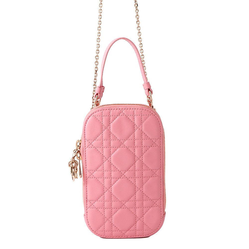 Dior Lady Dior phone holder PinkS0872ONMJ Lambskin