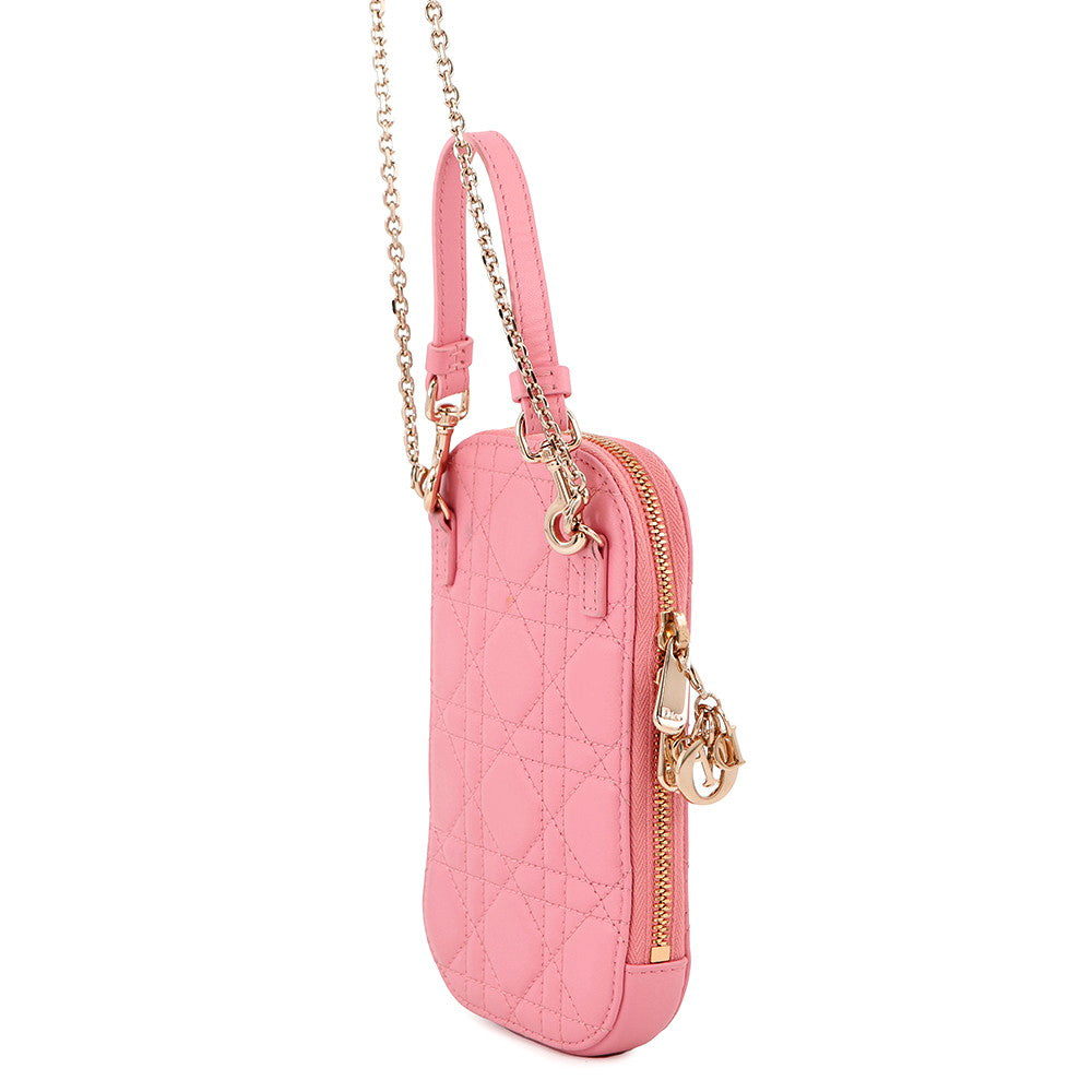 Dior Lady Dior phone holder PinkS0872ONMJ Lambskin