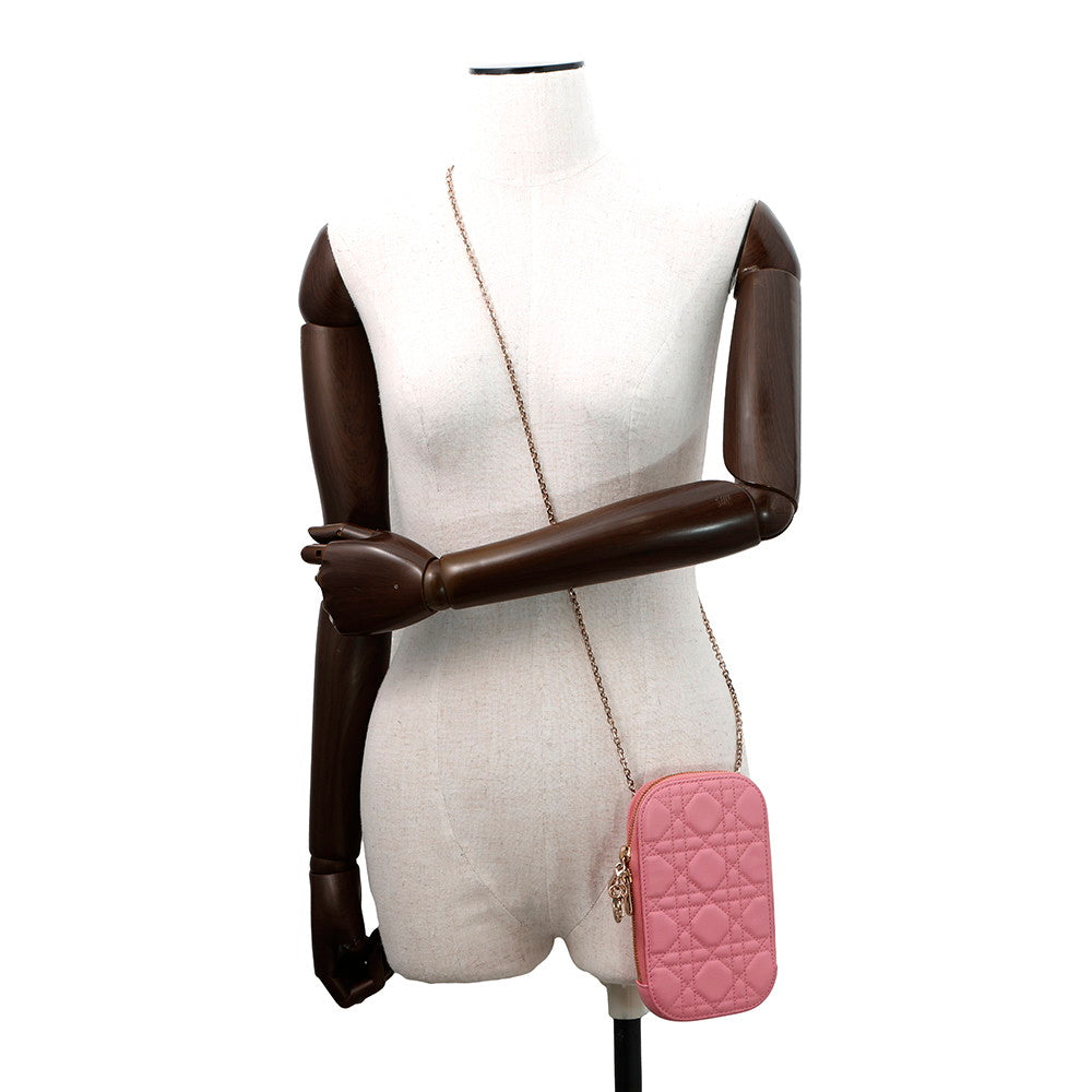 Dior Lady Dior phone holder PinkS0872ONMJ Lambskin
