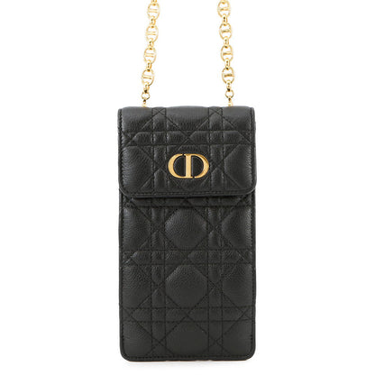 Dior Cannage CARO Phone Holder BlackS5105UWHC_M900 Calf Leather