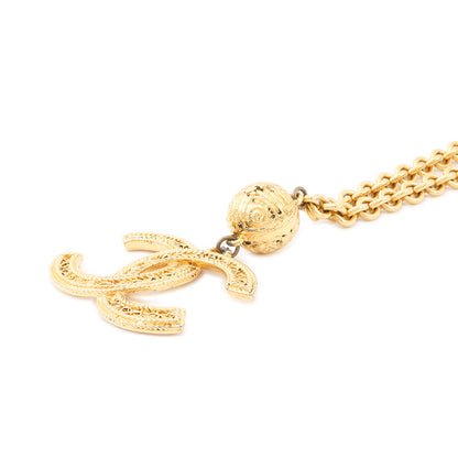 CHANEL CC Mark Necklace Gold Gold Plated