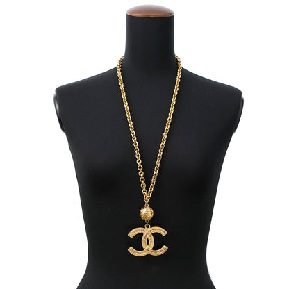CHANEL CC Mark Necklace Gold Gold Plated
