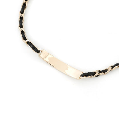 CHANEL With logo Chain choker BlackAB4711 Gold Plated Leather