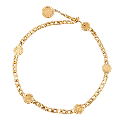 CHANEL Coin Motif Chain Belt Gold Gold Plated