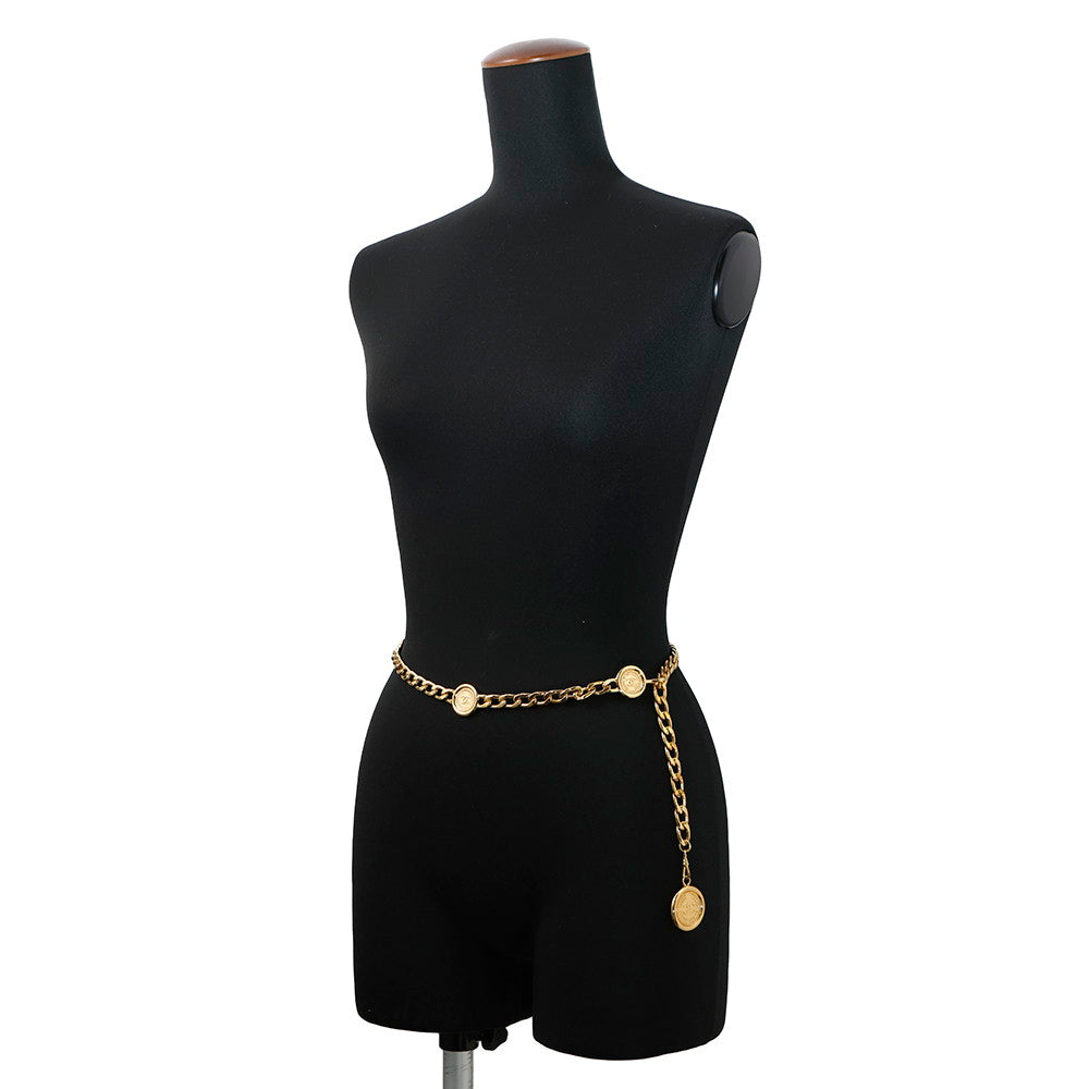 CHANEL Coin Motif Chain Belt Gold Gold Plated