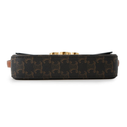 CELINE Triomphe Claude Shoulder Bag Tan194142 PVC Calf Leather