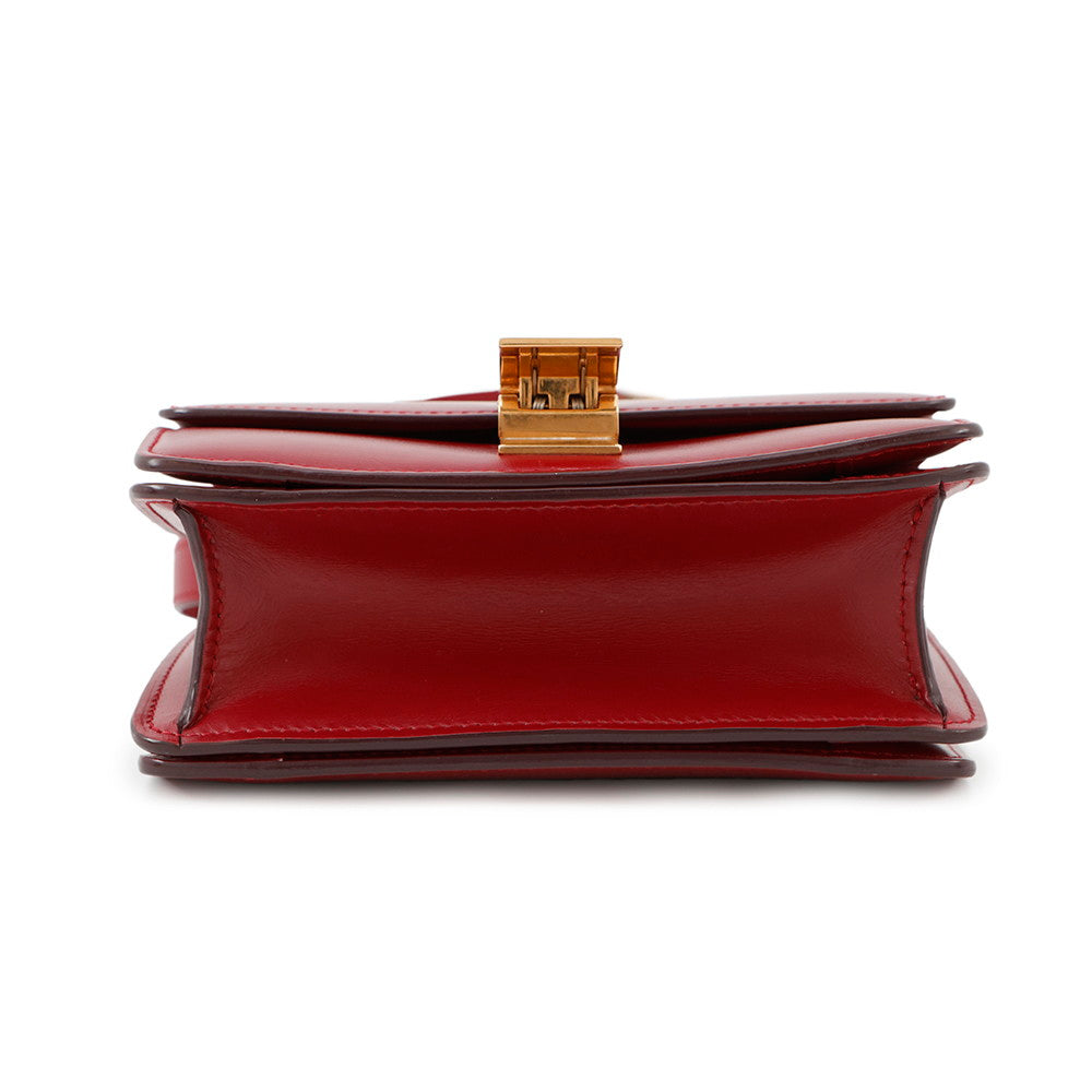 CELINE Classic box Red189183DLS Leather Size Small