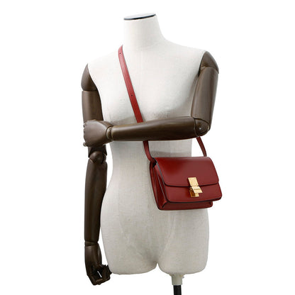 CELINE Classic box Red189183DLS Leather Size Small