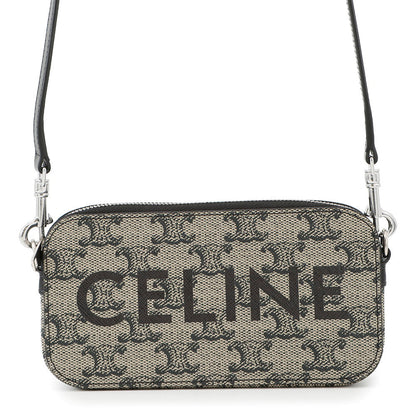 CELINE Logo Horizontal Pouch Black10L272GC6.02SI PVC Leather