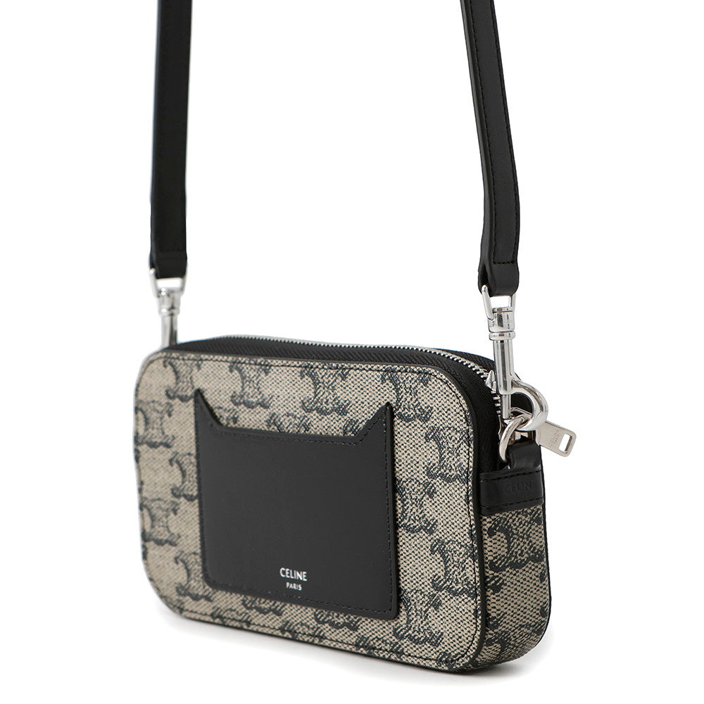 CELINE Logo Horizontal Pouch Black10L272GC6.02SI PVC Leather
