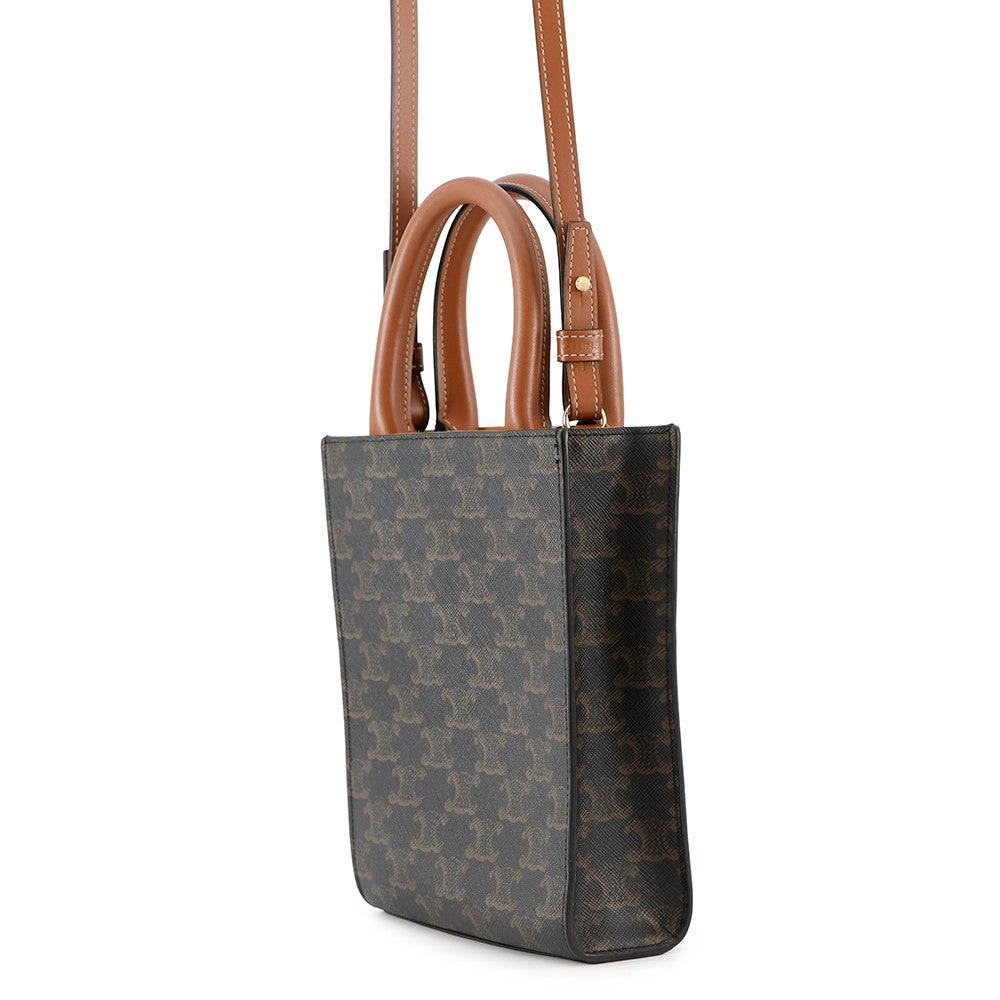 CELINE Triomphe Vertical Cabas Tan194372 PVC Leather Size Mini