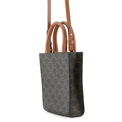CELINE Triomphe Vertical Cabas Tan194372 PVC Leather Size Mini