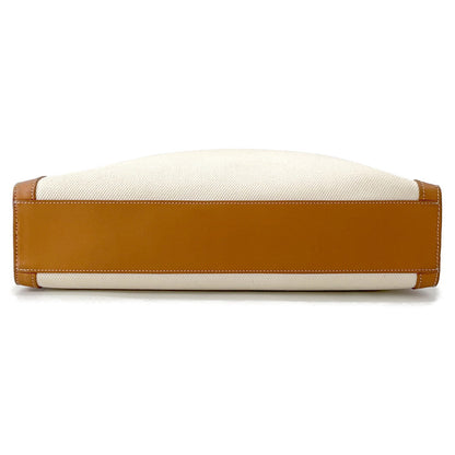 CELINE Vertical Cabas Natural/Tan190402 Canvas Leather Size Large