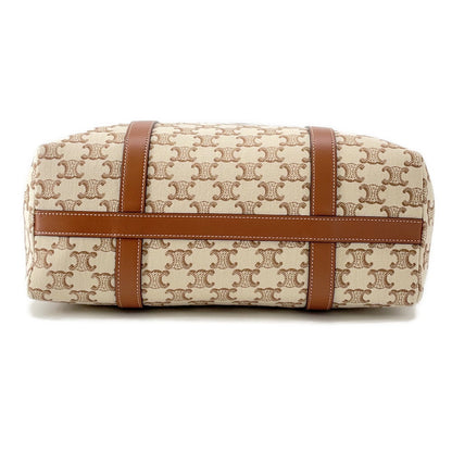 CELINE Triomphe Museum Bag Tote Bag Natural/Tan194542 Canvas Leather