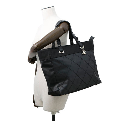 CHANEL Paris-Biarritz Tote Bag BlackA34209 Leather Canvas Size MM