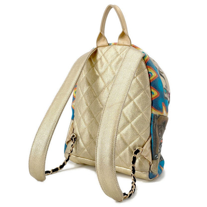 CHANEL CC Logo Graffiti Backpack Gold/MulticolorAS0867 Canvas Leather